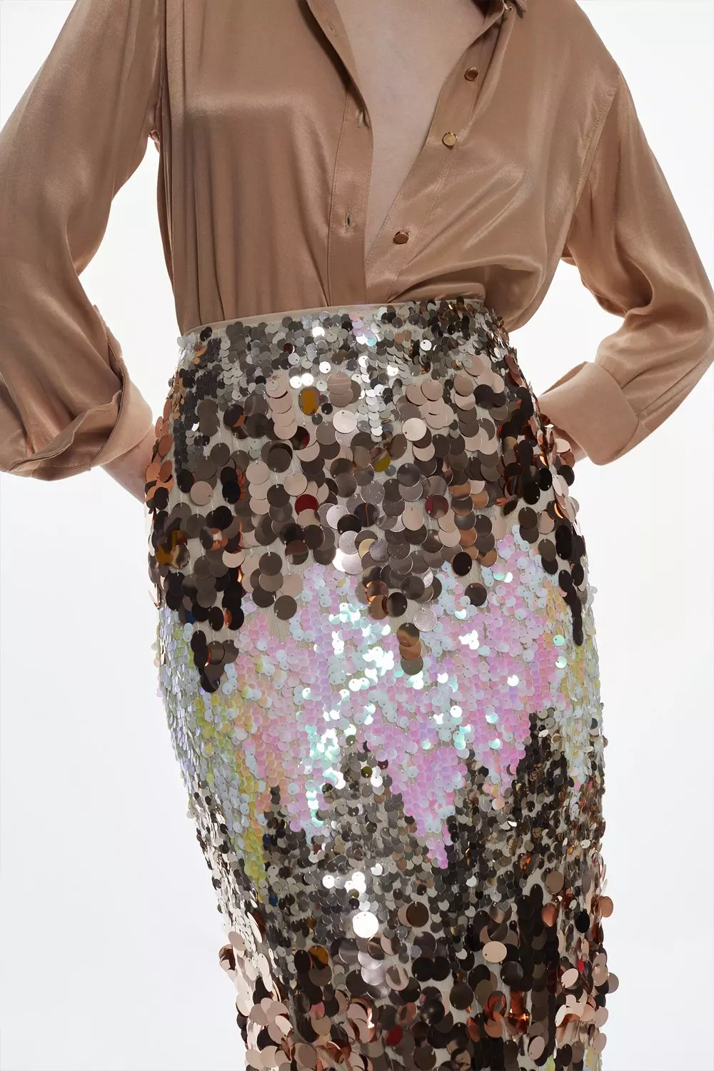 Rose gold hotsell sequin skirt maxi